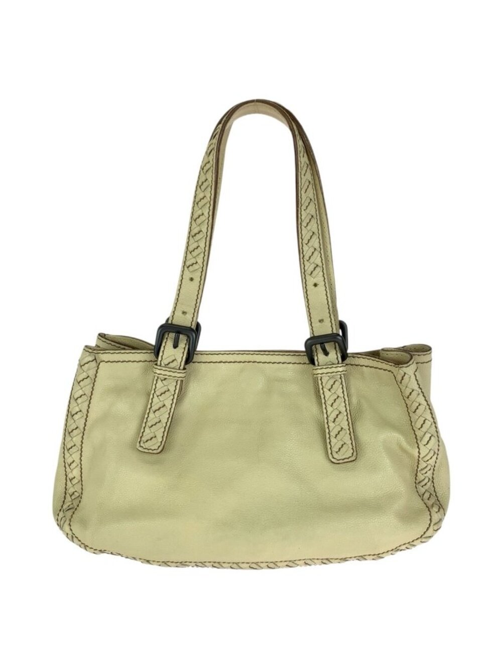 Bottega Veneta Intrecciato Beige Ivory Leather Tote Bag